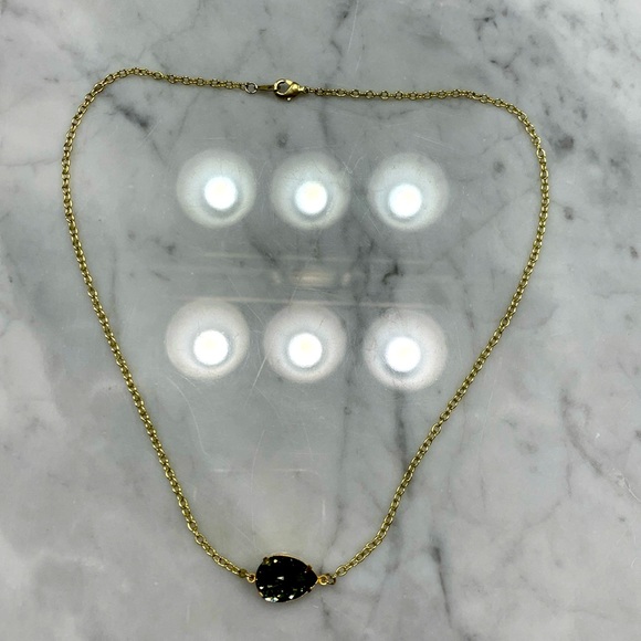 Onyx pear-shaped Swarovski necklace - Picture 1 of 2